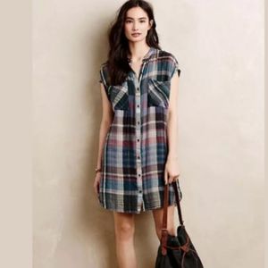Anthropologie Holding Horses Plaid Dress